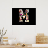 Schwarz-weißer Buchstabe M Fotocollage Poster (Küche)