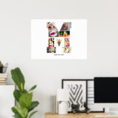 Schwarz-weißer Buchstabe M Fotocollage Poster (Heimbüro)