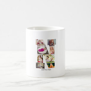 Schwarz-weißer Buchstabe N-Fotocollage Kaffeetasse
