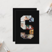 Schwarz-weißer Buchstabe S Foto-Collage Karte (Vorderseite/Rückseite Beispiel)