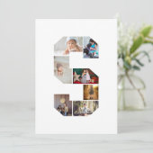 Schwarz-weißer Buchstabe S Foto-Collage Karte (Stehend Vorderseite)