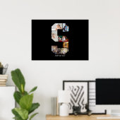 Schwarz-weißer Buchstabe S Foto-Collage Poster (Heimbüro)