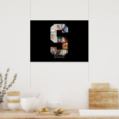Schwarz-weißer Buchstabe S Foto-Collage Poster (Küche)