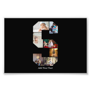 Schwarz-weißer Buchstaben-S-Foto-Collage Fotodruck