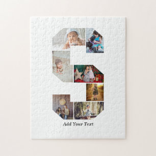 Schwarz-weißer Buchstaben-S-Fotocollage Puzzle