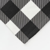 Schwarz-weißer Buffalo-Karierter Bär Fleecedecke (Ecke)