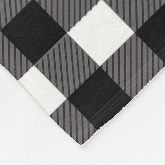 Schwarz-weißer Buffalo-Karierter Bär Fleecedecke (Ecke)