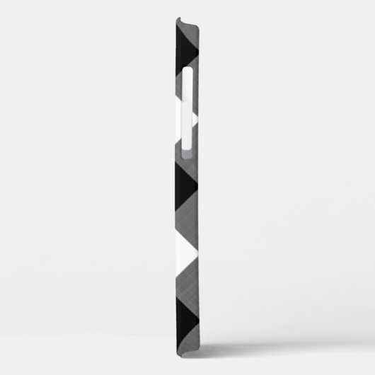 Schwarz-weißer Buffalo-Karierter Name für Monogram Case-Mate iPhone Hülle (Rückseite / Links)