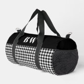 Schwarz-weißer Buffalo-Karo Kariert Bold Monogram Duffle Bag (Rechte Ecke)