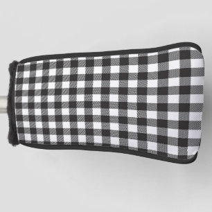 Schwarz-weißer Buffalo-Karo-Putterbezug Golf Headcover