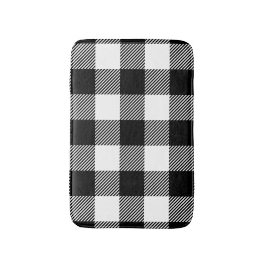 Schwarz-weißer Büffel kariert mit Twill Badematte (Vorderseite Vertikal)