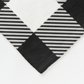Schwarz-weißer Büffel kariert mit Twill Fleecedecke (Ecke)