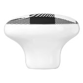 Schwarz-weißer Büffel kariert mit Twill Keramikknauf (Seitenansicht)