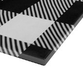 Schwarz-weißer Büffel kariert mit Twill Schneidebrett (Ecke)