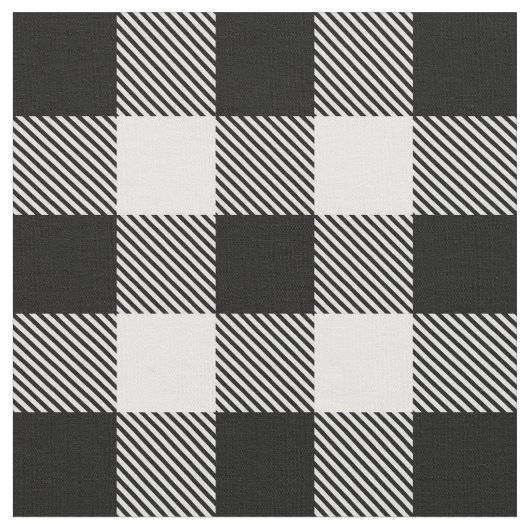 Schwarz-weißer Büffel kariert mit Twill Stoff (Nahaufnahme)