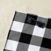 Schwarz-weißer Büffel kariert mit Twill Strandtuch (Beispiel)