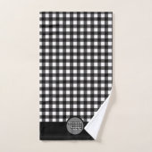 Schwarz-weißer Büffel-Karierter Bär Badhandtuch Set (Handtuch)