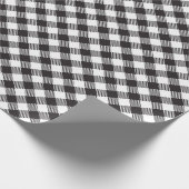 Schwarz-weißer Büffel-Karo Geschenkpapier (Ecke)