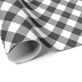 Schwarz-weißer Büffel-Karo Geschenkpapier (Rolleneckpunkt)