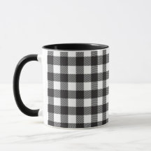 Schwarz-weißer Büffel-Karo-Kaffeebecher