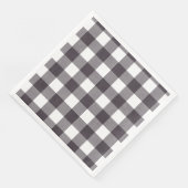 Schwarz-weißer Büffel-Karo Serviette (Ecke)