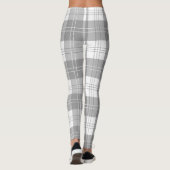 Schwarz-weißer Büffel-Karostoff Leggings (Rückseite)