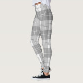 Schwarz-weißer Büffel-Karostoff Leggings (Links)