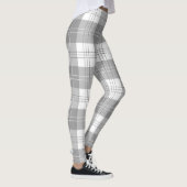 Schwarz-weißer Büffel-Karostoff Leggings (Rechts)