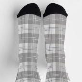 Schwarz-weißer Büffel-Karostoff Socken (Oben)