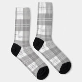 Schwarz-weißer Büffel-Karostoff Socken (Rechts)