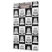 Schwarz-weißer Cake-Checker-Blockdruck Klemmbrett (Links)