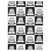 Schwarz-weißer Cake-Checker-Blockdruck Klemmbrett (Rückseite)