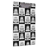 Schwarz-weißer Cake-Checker-Blockdruck Klemmbrett (Rechts)