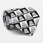 Schwarz-weißer Cake-Checker-Blockdruck Krawatte (Gerollt)