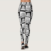 Schwarz-weißer Cake-Checker-Blockdruck Leggings (Rückseite)