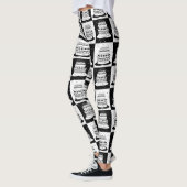 Schwarz-weißer Cake-Checker-Blockdruck Leggings (Links)