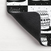 Schwarz-weißer Cake-Checker-Blockdruck Mousepad (Ecke)