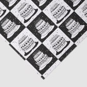 Schwarz-weißer Cake-Checker-Blockdruck Seidenpapier (Ausschnitt)