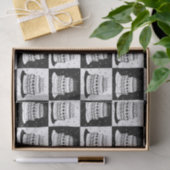 Schwarz-weißer Cake-Checker-Blockdruck Seidenpapier (Geschenk)