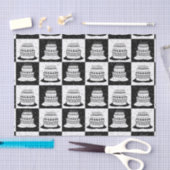 Schwarz-weißer Cake-Checker-Blockdruck Seidenpapier (Handwerk)