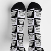 Schwarz-weißer Cake-Checker-Blockdruck Socken (Oben)