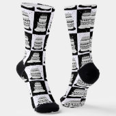 Schwarz-weißer Cake-Checker-Blockdruck Socken (Gewinkelt)