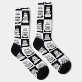 Schwarz-weißer Cake-Checker-Blockdruck Socken (Rechts)