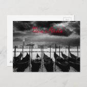 Schwarz-weißer Canal Grande Venedig Viva Italien R Postkarte (Vorne/Hinten)
