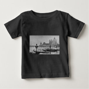 Schwarz-weißer Canal Venedig Italien Reisen Baby T-shirt
