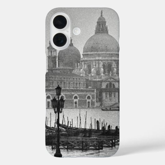 Schwarz-weißer Canal Venedig Italien Reisen Case-Mate iPhone Hülle (Rückseite)