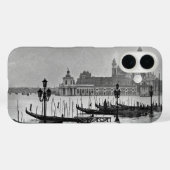 Schwarz-weißer Canal Venedig Italien Reisen Case-Mate iPhone Hülle (Rückseite (Horizontal))