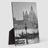 Schwarz-weißer Canal Venedig Italien Reisen Fotoplatte (Seite)