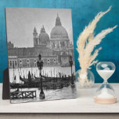 Schwarz-weißer Canal Venedig Italien Reisen Fotoplatte (Seite)