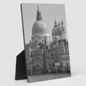 Schwarz-weißer Canal Venedig Italien Reisen Fotoplatte (Seite)